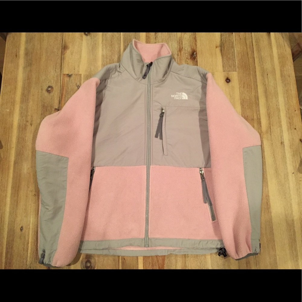 Women's Pink+ Grey  North Face Polartec  Jacket